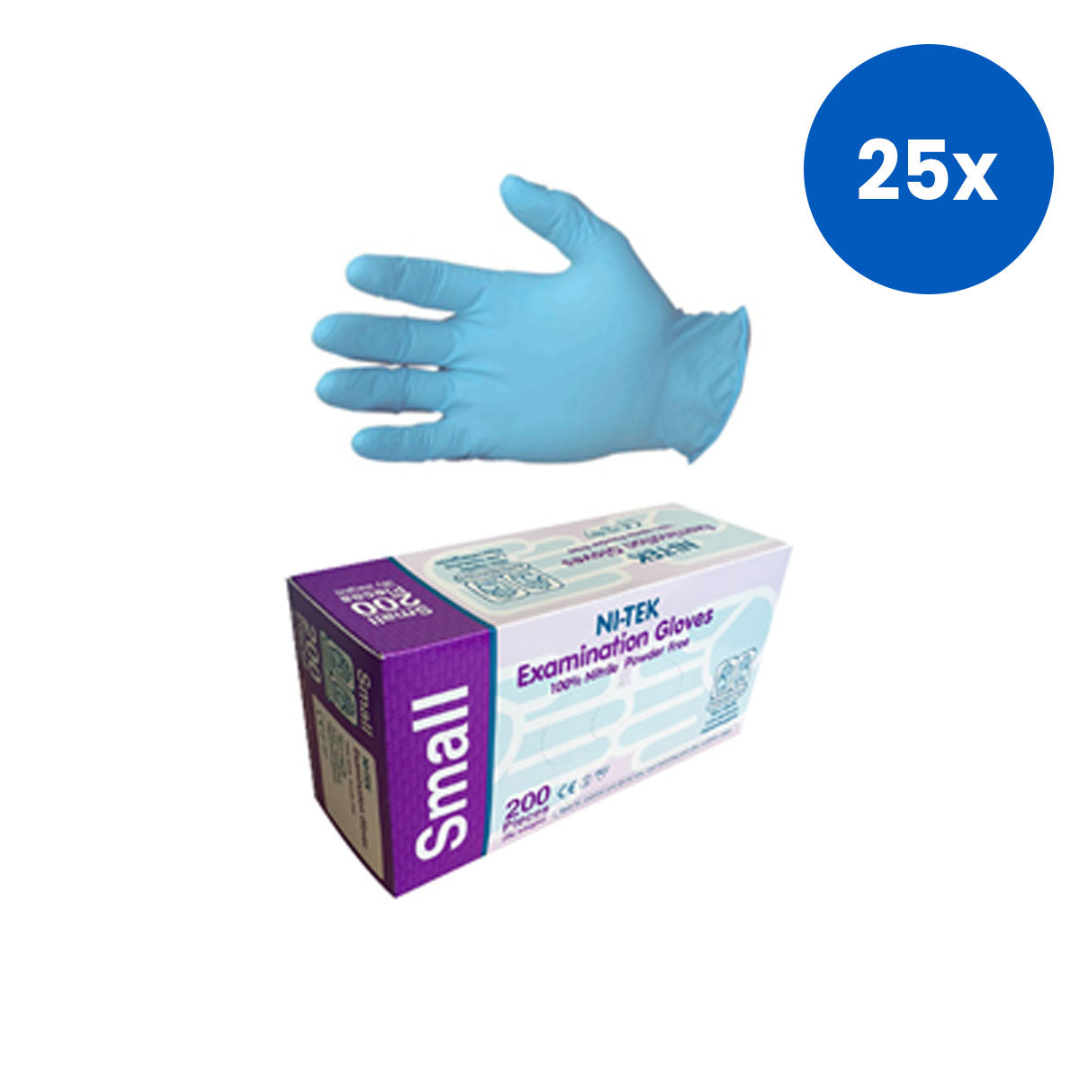 Ni-Tek Nitrile Gloves AS NZ Standard Small Size Powder Free 200/Box - Blue x25
