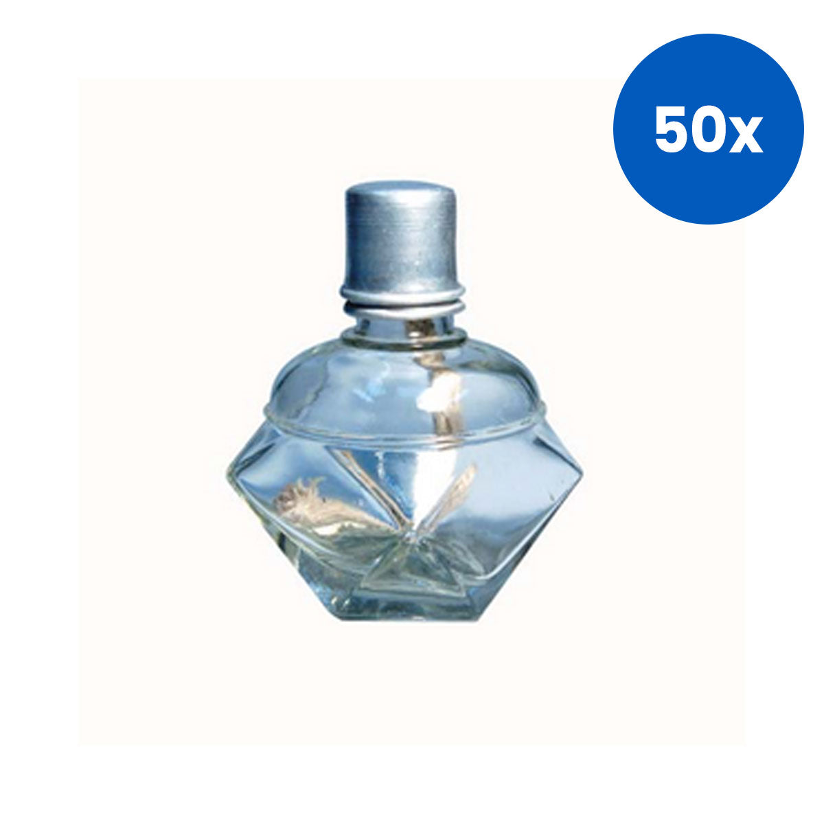 Spirit Lamp 125ml Metal Cover Aluminium - Blue/Clear x50