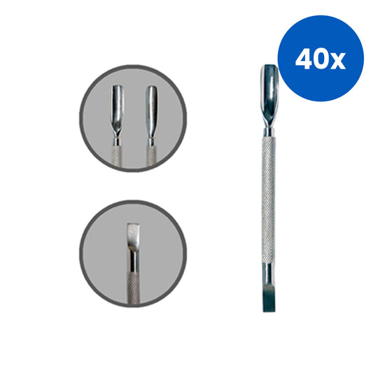 Livingstone Cuticle Pusher Nail Cleaner and Knife 13cm Stainless Steel - Silver x40