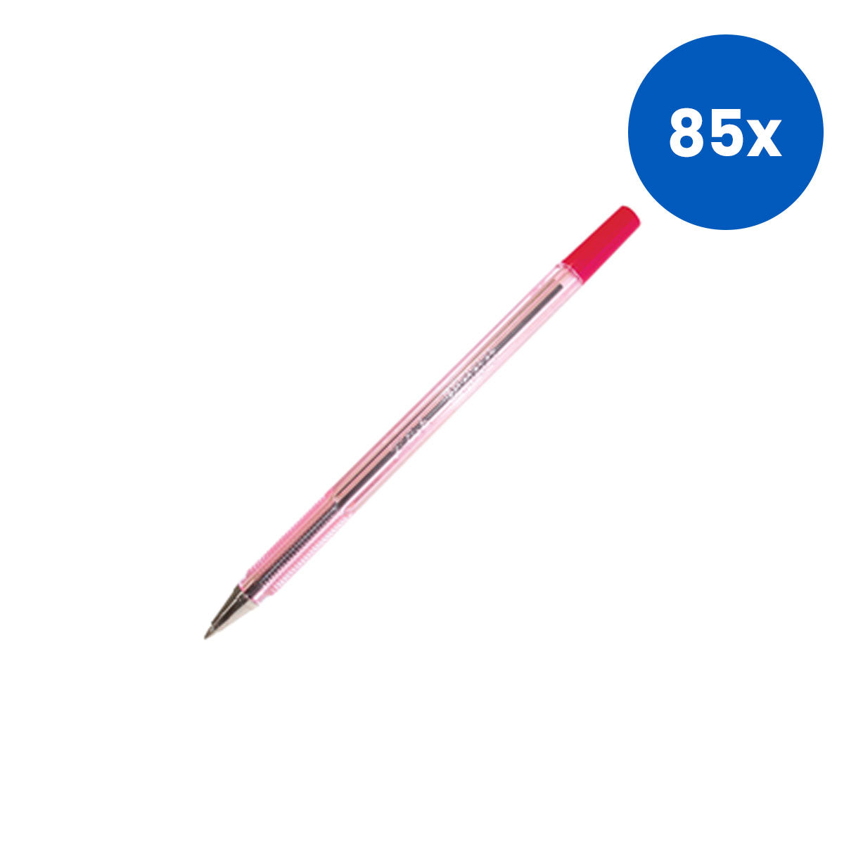 ZA Ball Point Pens 0.7mm 12/Box - Red/Silver x85