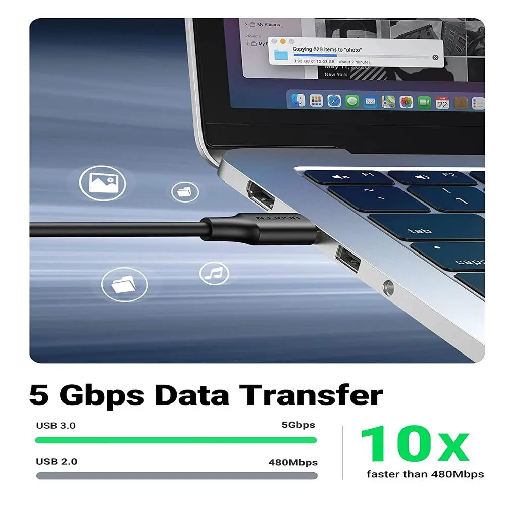 UGREEN USB 3.0 Extension Male Cable 2m Black