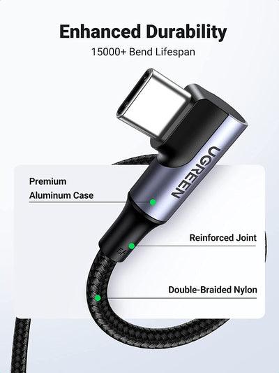 UGREEN 2M Angled USB-C Male to Male Cable Black