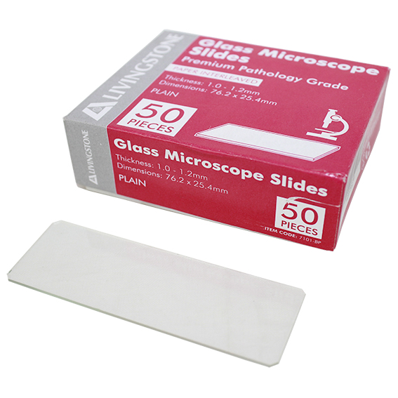 Livingstone Microscope Glass Slide Plain Thickness 1.0-1.2mm 76.2 x 25.4mm 50/Pack - Clear x125