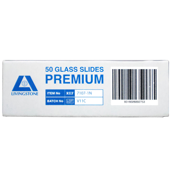 Liv Microscope Glass Slide Frosted One End Both Side Thickness: 1.0 - 1.2mm 75 x 25mm 50/Pack - Clear x85