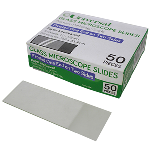 Universal Microscope Glass Slide Frosted One End Two Sides 50/Pack - White x85