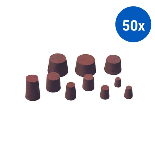Solid Rubber Stopper 10mm B x 13mm T x 19mm H 10/Pack - Brown x50
