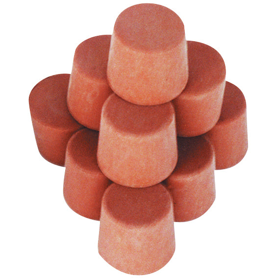 Solid Rubber Stopper 15mm Base x 20mm Top x 24mm Height 10/Pack - Brown x40
