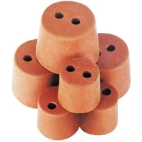 Livingstone Rubber Stopper Two Holes 35mm B x 43mm T x 43mm H - Brown x170