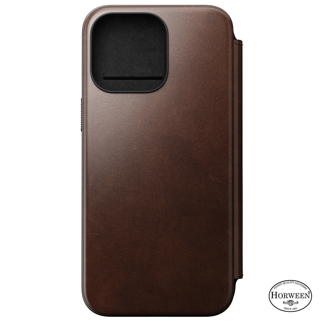 Nomad Modern Horween Leather Folio iPhone 15 Pro Max - Rustic Brown