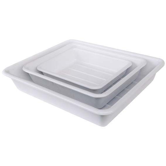 Aptaca Deep Trays 3 Litres Approx Ext: 305(L) x 250(W) x 60(H) mm Int: 250(L) x 200(W) x 60(H) mm Stackable PVC - White x15
