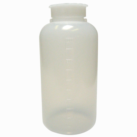 Aptaca Cylindrical Bottle with Inner Cap 1000ml Bottle: 93x200mm Mouth: 45mm Wide Neck Graduated Polyethylene - Clear x50