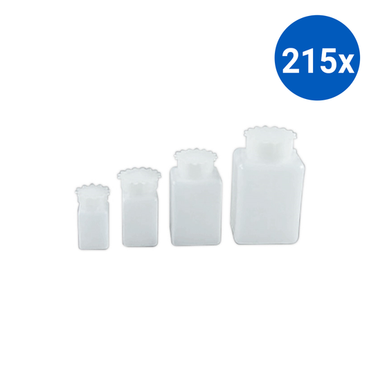 Aptaca Square Bottle with Inner Closure and Screw Cap 100ml Graduated HDPE - Clear x215
