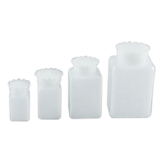 Aptaca Square Bottle with Inner Closure and Screw Cap 100ml Graduated HDPE - Clear x215