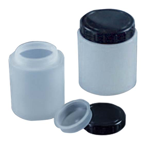 Aptaca Cylindrical Jar with Screw Cap and Inner Cap Wide Mouth 70ml HDPE - White x200