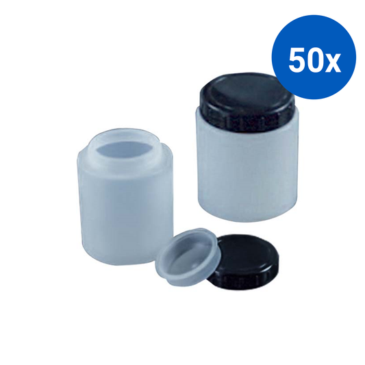 Aptaca Cylindrical Jar with Screw Cap and Inner Cap 2000ml HDPE - White x50