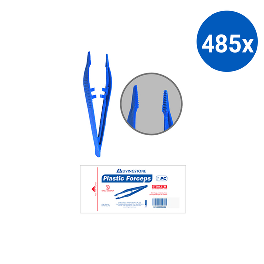 Livingstone Forcep Tweezer 11 cm Polypropylene Plastic Sterile Non-Autoclavable Single Pack - Blue x485
