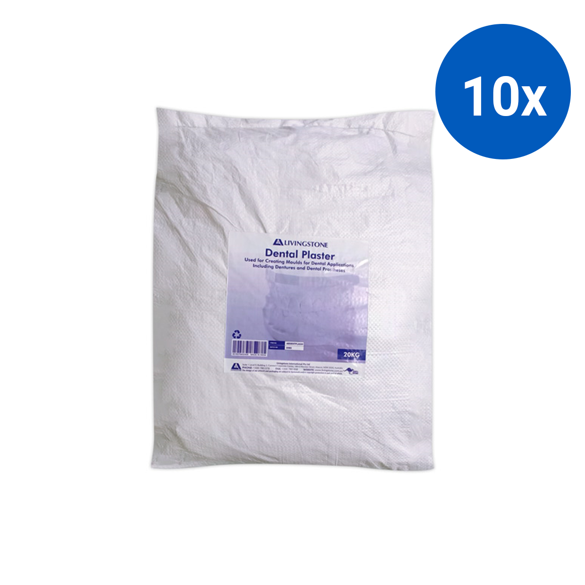 Livingstone Dental Plaster 20kg - White x10