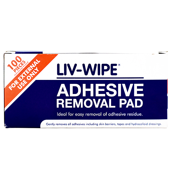 Liv-Wipe Adhesive Remover Removal Pad Wipe 6x6cm 100/Box - White x20
