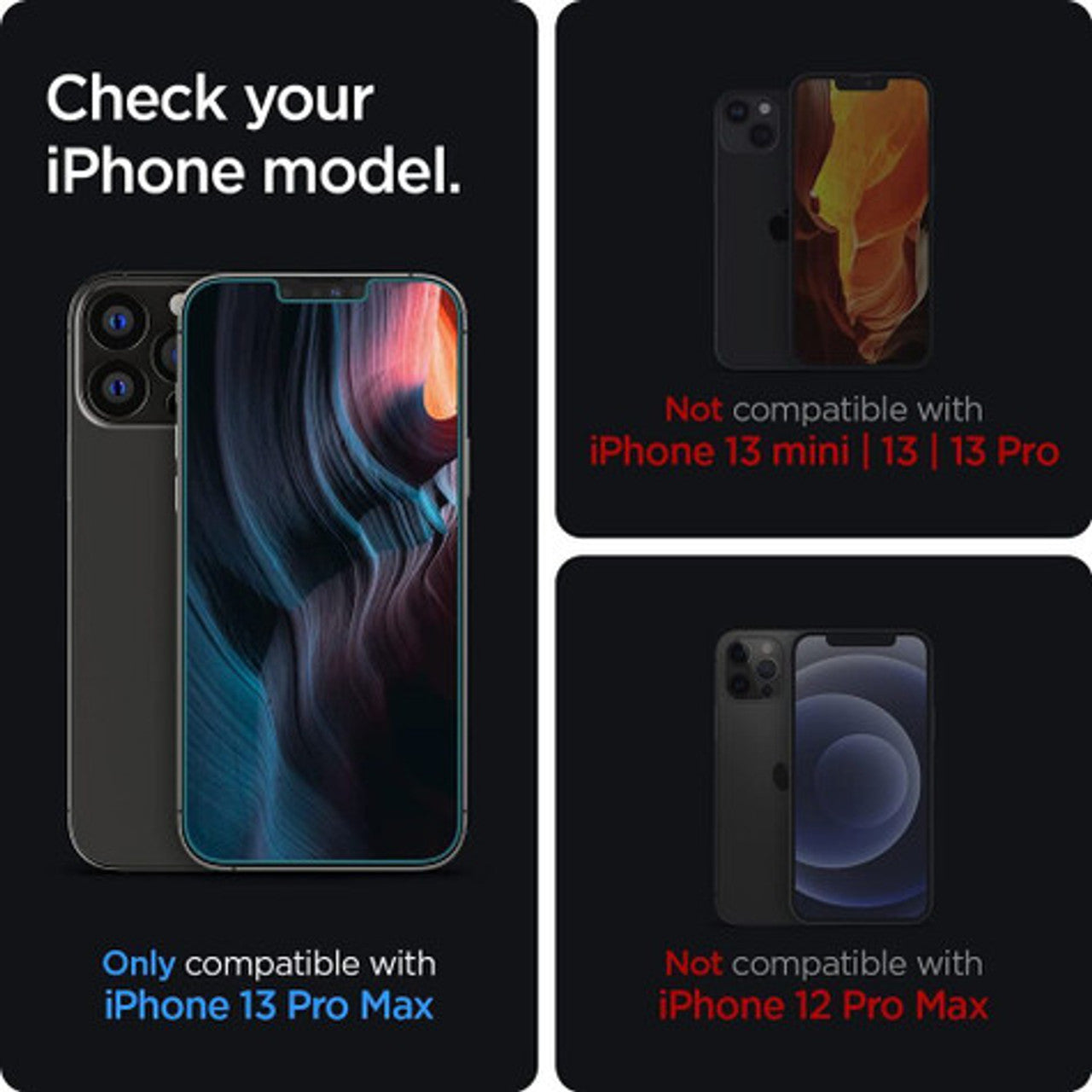 Spigen EZ Fit GLAS.tR Privacy 2 PCS Screen Protector iPhone 13 Pro Max - Black