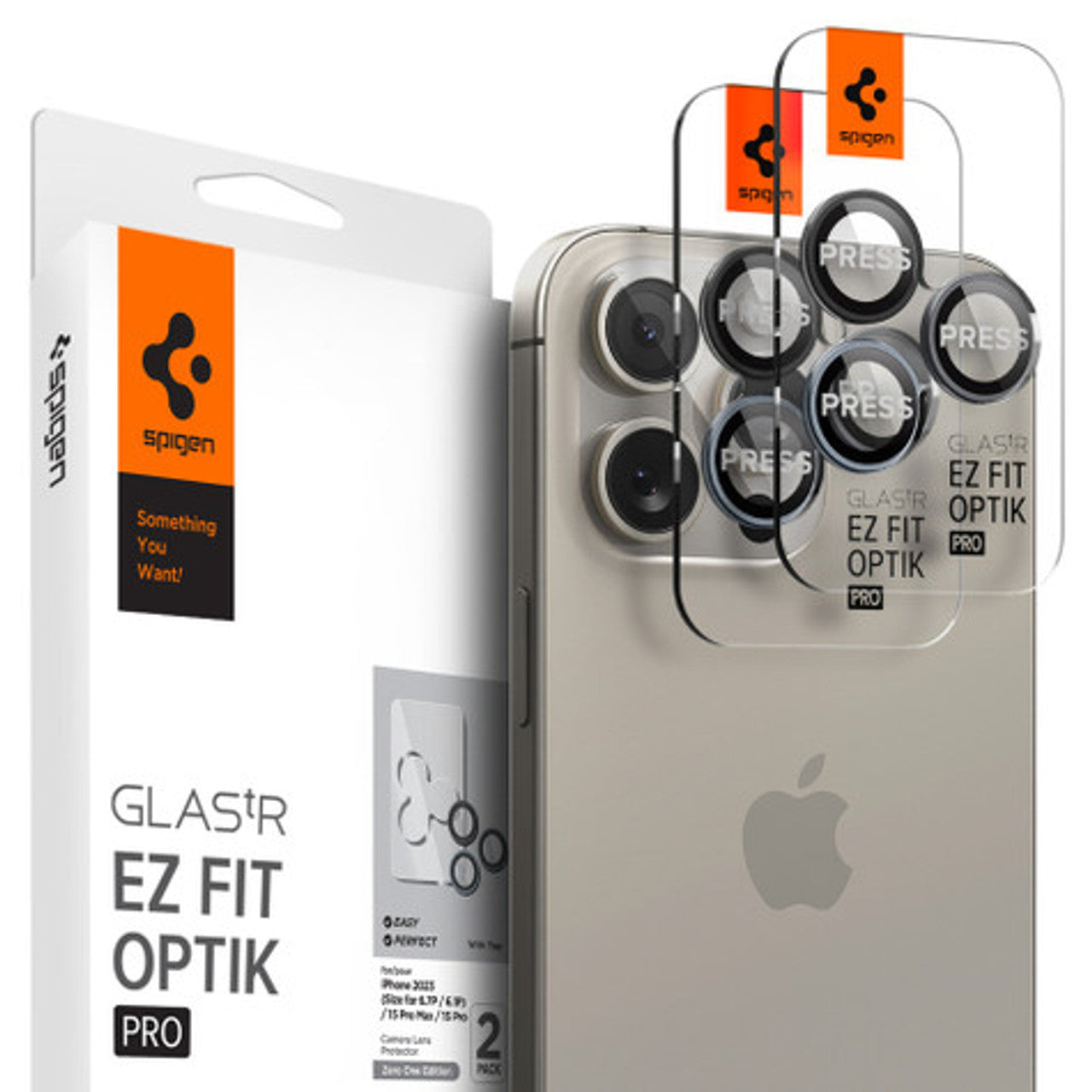 Spigen GLAS.tR EZ Fit Optik Pro Zero One 2PCS Camera Lens 15 Pro/15 Pro Max/14 Pro/14 Pro Max - Black/Grey