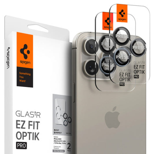 Spigen GLAS.tR EZ Fit Optik Pro Zero One 2PCS Camera Lens 15 Pro/15 Pro Max/14 Pro/14 Pro Max - Black/Grey
