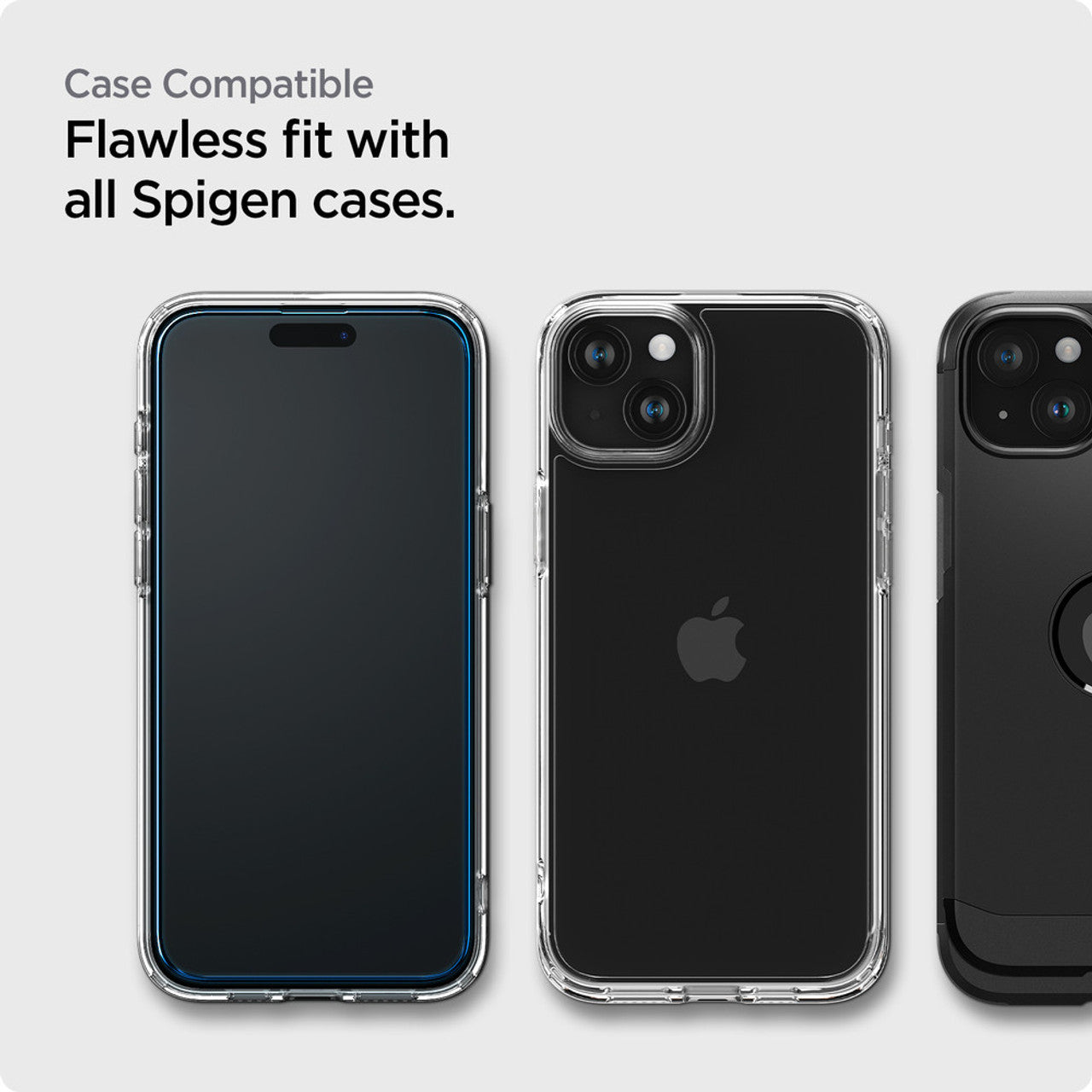 Spigen GLAS.tR AlignMaster Screen Protector iPhone 15 Plus (2PCS) - Black