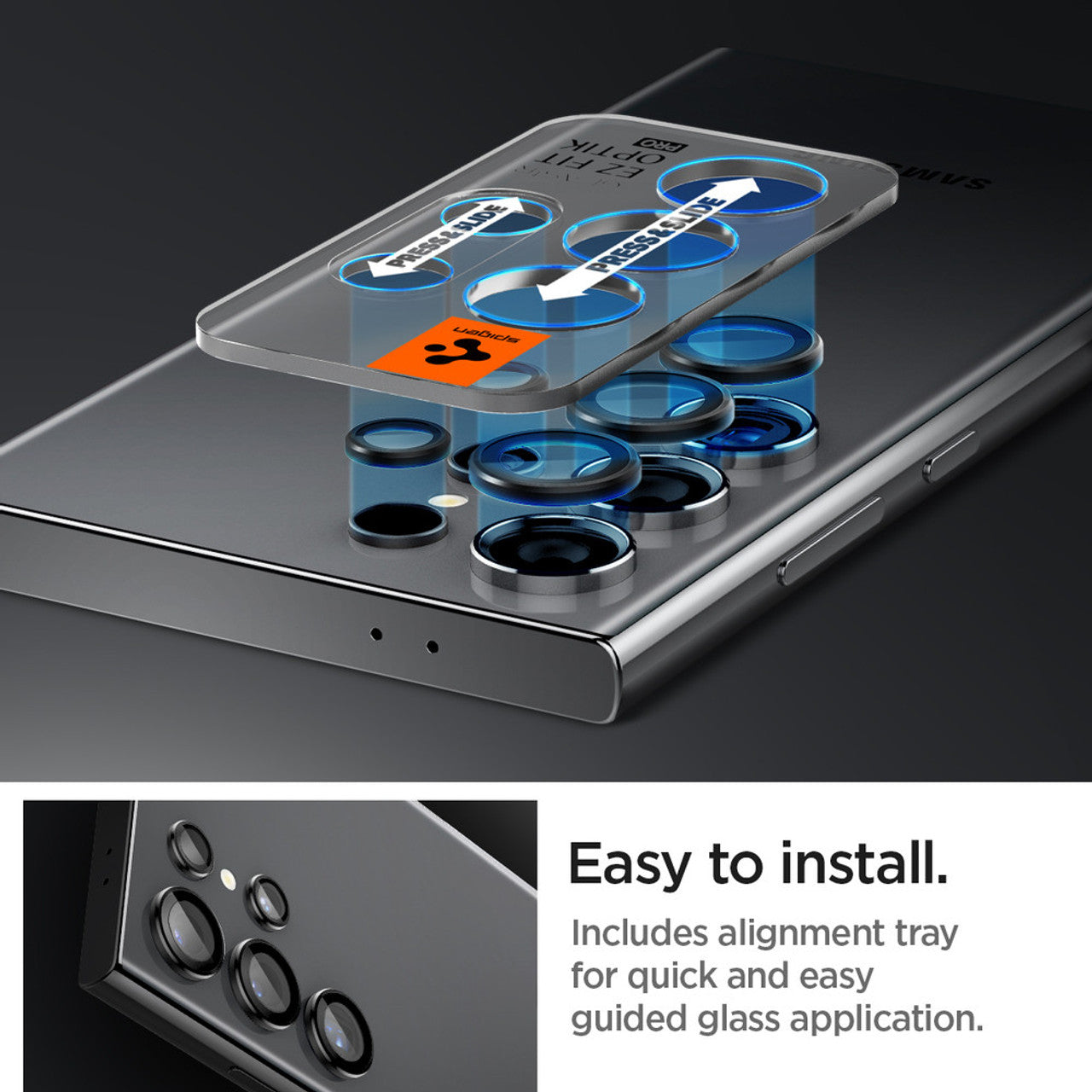 Spigen Glas.tR EZ Fit Optik 2PCS Glass Lens Protector Samsung Galaxy S24 Ultra - Black