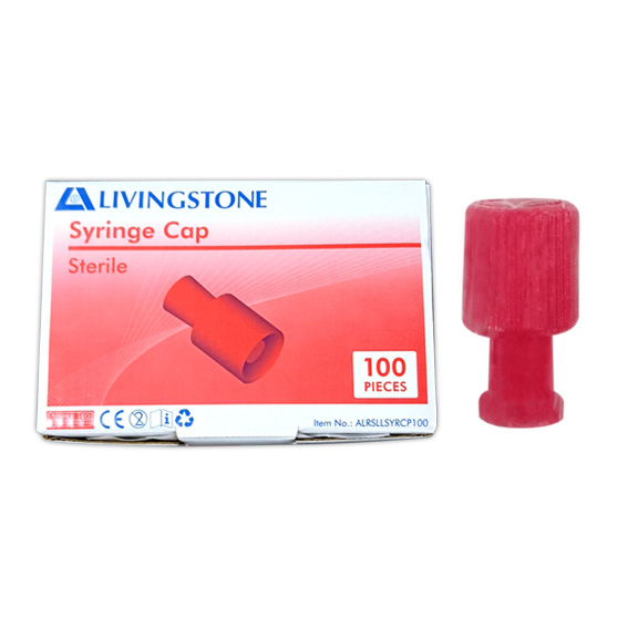Livingstone Syringe Nozzle Closure Tip Cap Sterile 100/Box - Red x15