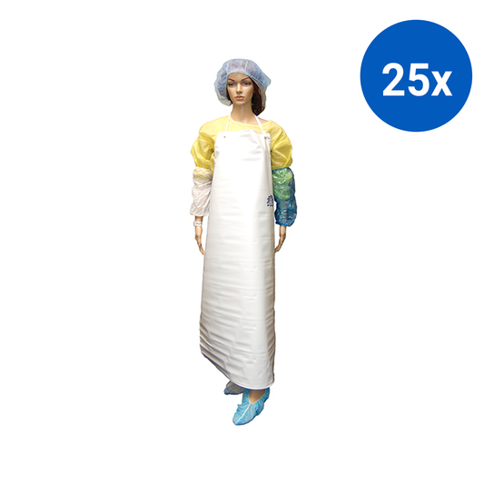 Livingstone Apron 87 x 129cm PVC Heavy Duty Bib Type - White x25