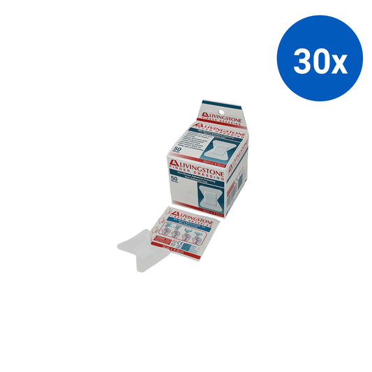Livingstone Adhesive Joint Finger Dressing 5 x 4.5cm Medium "H" Shape 50/Box - White x30