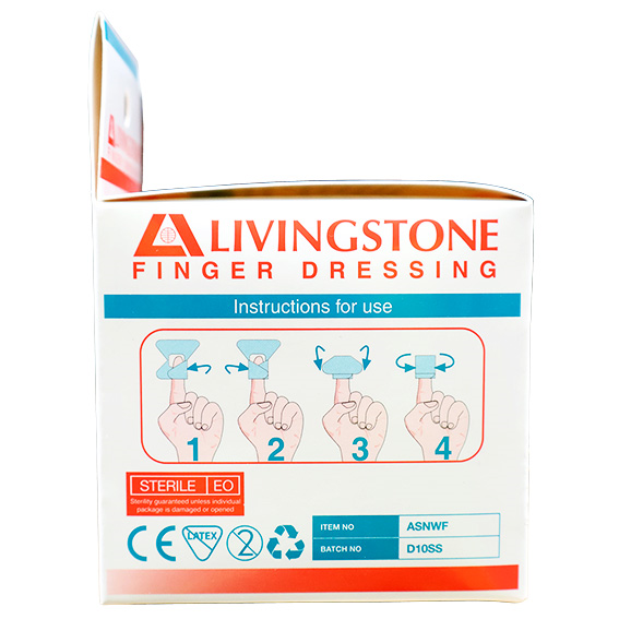 Livingstone Adhesive Joint Finger Dressing 5 x 4.5cm Medium "H" Shape 50/Box - White x30