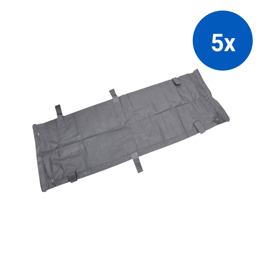 Livingstone Body Bags 230x92cm 130kg Single Use Nonwoven PP&PE With 6 U-Type Handles Individually Wrapped 10/Carton - Grey x5