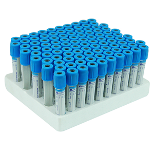 Livingstone Blood Collection Plastic Tube Sodium Citrate 2.7mL 13x75MM Non Spill Cap 100/Pack - Light Blue x15