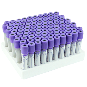 Livingstone Blood Collection Plastic Tube with K3 EDTA 4ml 13 x 75mm 100 Pieces/Pack - Purple x15