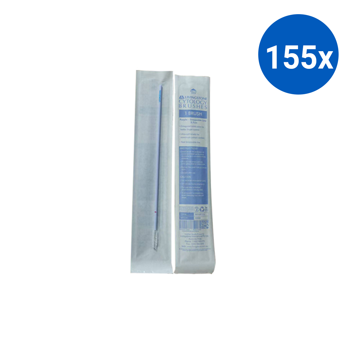 Livingstone Cytology Brushes 20cm Snappable Line at 4cm Sterile Endoscopic 10 Brushes/Bag - Purple x155