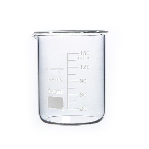 Lincon Beaker 150ml Low Form Graduated with Spout Borosilicate 3.3 Glass 2/Box - Clear x50