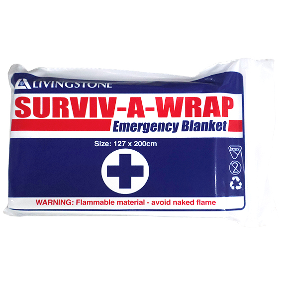 Surviv-A-Wrap Casualty Emergency Rescue Space Blanket 127 x 200cm 12um - Silver x140
