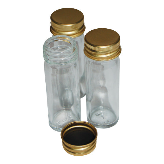 McCartney Universal Bottle 28mL 1 Ounce Wide Mouth Glass Gold Metal Cap with Lining 144/Carton - Clear x1
