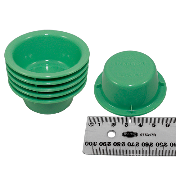 Livingstone Bowl Basin Cup 30ml 60mm x 26mm Autoclavable Recyclable Plastic 5/Pack - Green x45