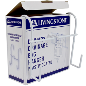 Livingstone Urine Drainage Bag Hanger 17(L) x 8.5(W) x 14.5(H)cm Recyclable Plastic Coated - White x70