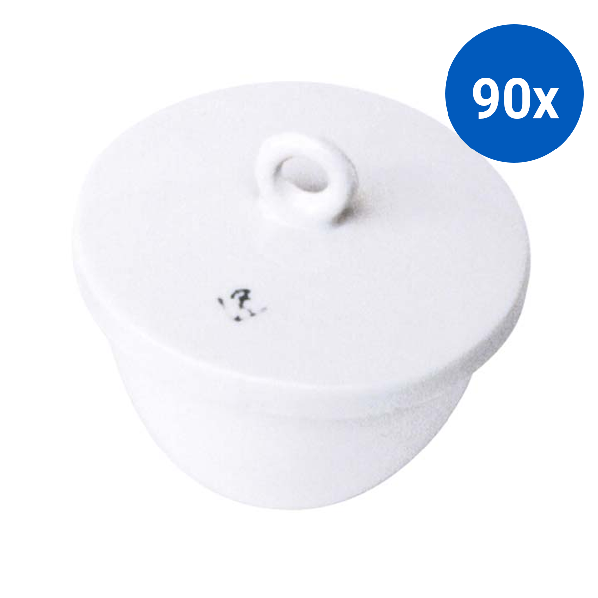 Crucible 15ml 43 D x 23 H mm Low Wall with Lid Porcelain - White x90