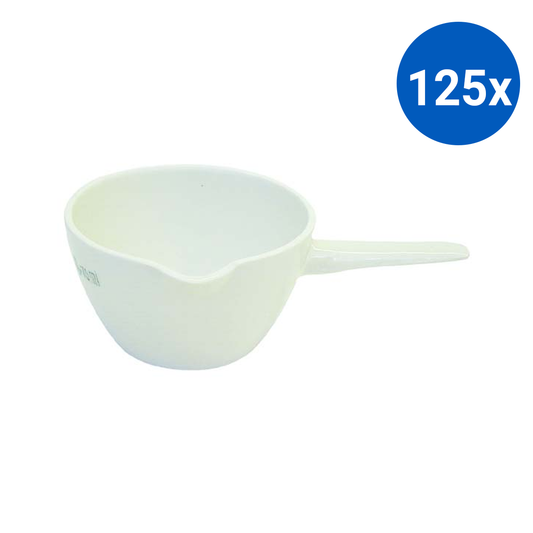 Livingstone Evaporating Dish 70ml 66x39mm Round Bottom with Spout and Handle Porcelain - White x125
