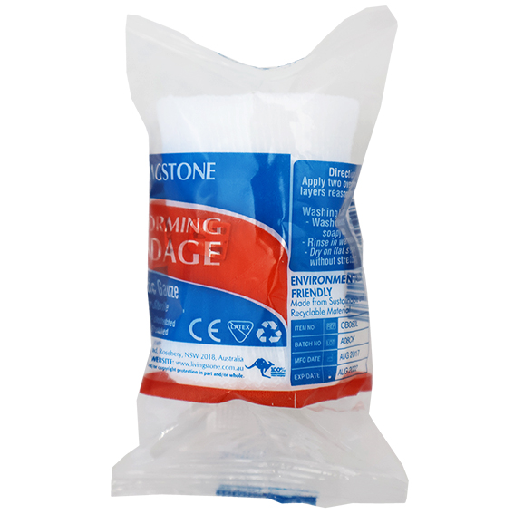 Livingstone Conforming Bandage with Clips 50mm x 4m Stretched (1.5m Unstretched) 12/Pack - White x70