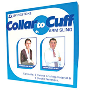 Livingstone Collar to Cuff Arm Sling with Fasteners 5 cm 10 metres/roll - White x20