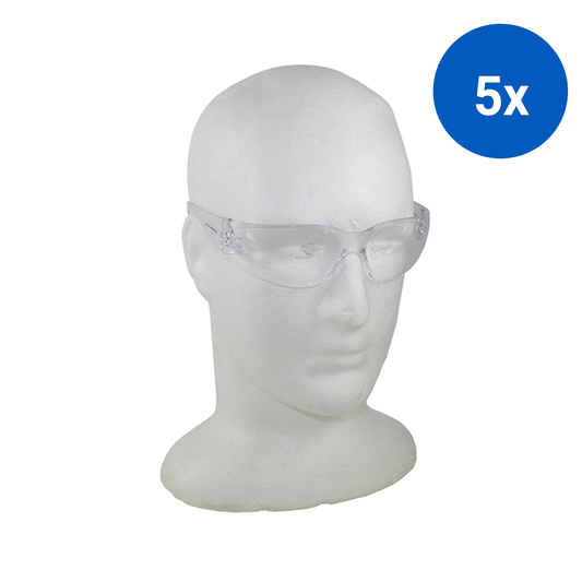 Chimera Gecko Safety Glasses Protective Eyewear Clear Lens 10/Box - Clear x5