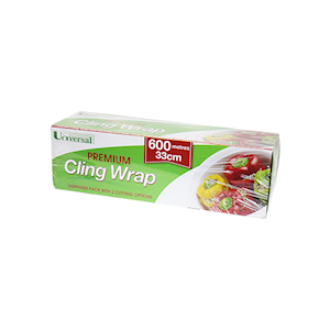 Universal Plastic Cling Wrap In Dispenser Pack with Cutter 33cm x 600m 6 Rolls/Carton - Green x5