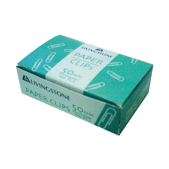 Livingstone Paper Clips 50mm 100 Pcs/Box - Silver x100