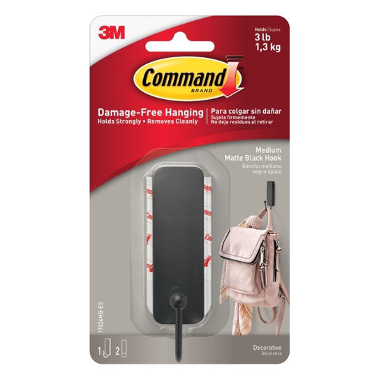 Command 17034MB Medium Metal Hooks Matte Black