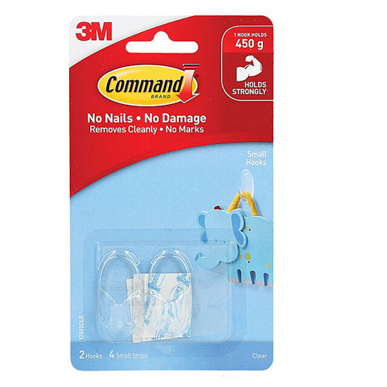 Command 17092CLR Small Clear Hooks – 2 Pack