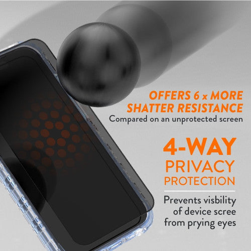 EFM Privacy Glass Screen Armour iPhone 15 Pro - Black Transparent